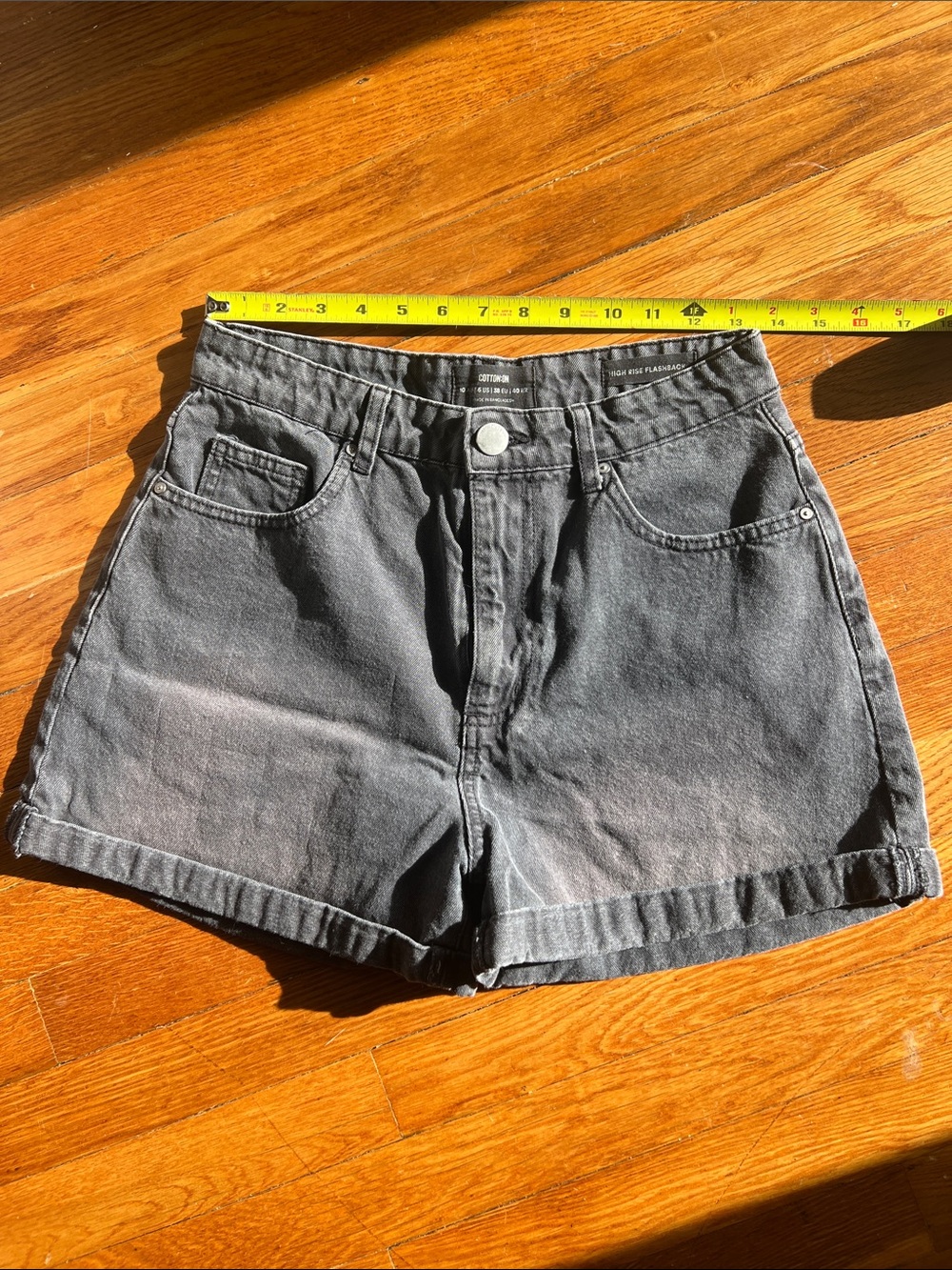 Cotton On Washed Black High-Rise Jean Shorts